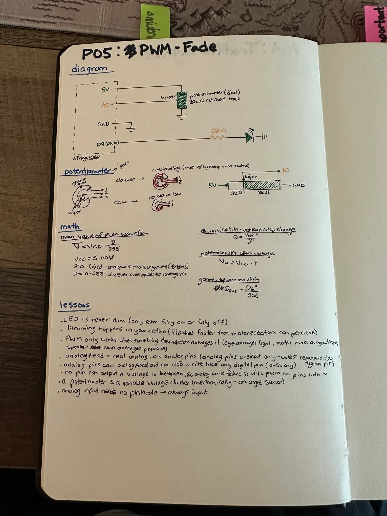 Knob-Controlled Brightness, notebook page 1
